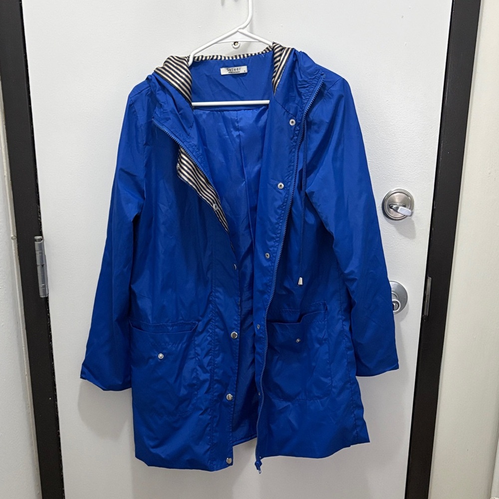 Blue Hooded Women's Jacket